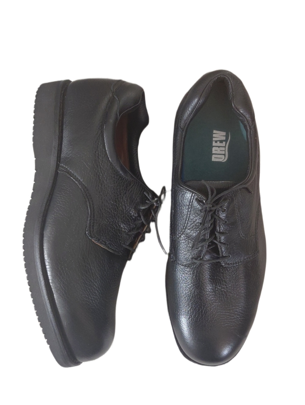 DREW Doubler Men's Black Pebbled Leather Lace-Up Orthopedic Shoes Size 11 Wide